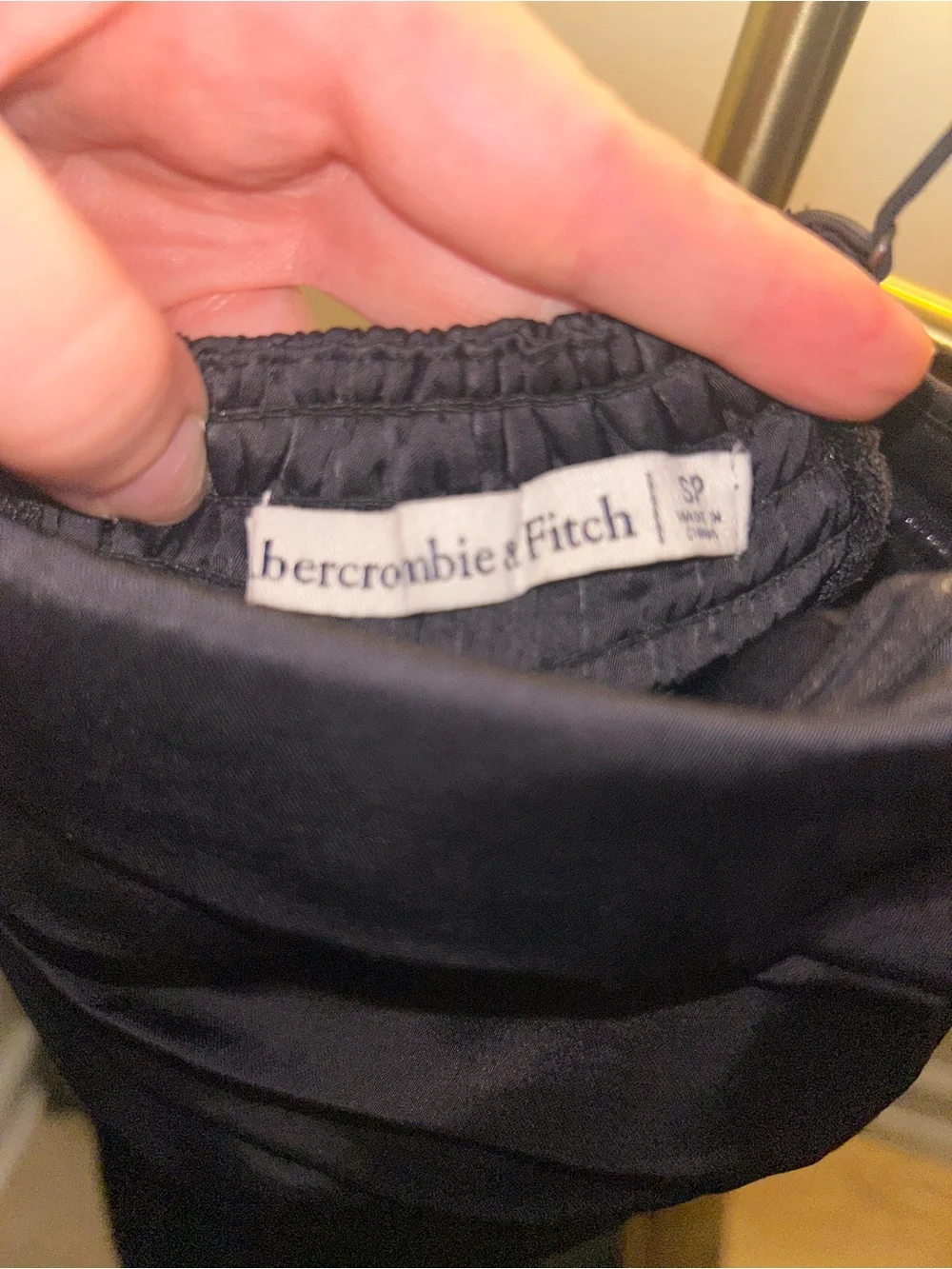 Abercrombie & Fitch Black Ruched Bodice Spaghetti-Strap Maxi Dress